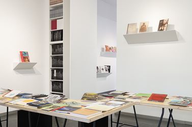Exhibition view: Group Exhibition, we love art books. 140 publications during 25 years of passion, Beck & Eggeling Internation Fine Art, Düsseldorf (24 August–28 September 2019). Courtesy Beck & Eggeling Internation Fine Art.