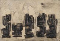 Five Square Forms in a Setting by Henry Moore contemporary artwork painting, works on paper, drawing