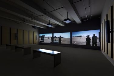John Akomfrah, The Airport, Lisson Gallery, Beijing (27 May–14 October 2023). Courtesy Lisson Gallery.