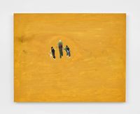 [o mata sueño _ desert - hombre camina con niña y niño] by Paulo Nazareth contemporary artwork painting