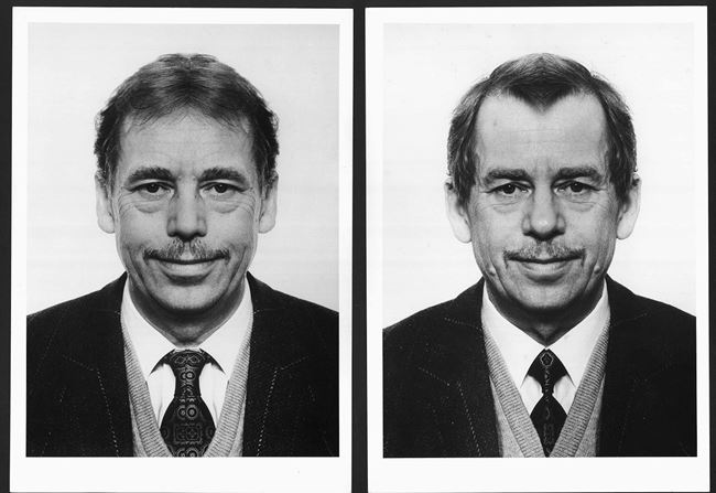 Vaclav Havel (diptych) by Jiří David contemporary artwork