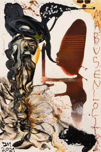 MEIN PSYCHO: DUNKLE NACHT DER TIERE! by Jonathan Meese contemporary artwork painting, works on paper, sculpture