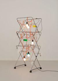 Non-Indépliable, nue – Strive and Stake Orange by Haegue Yang contemporary artwork sculpture