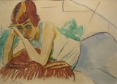 Ruhendes Mädchen (Resting Girl) by Hermann Max Pechstein contemporary artwork 1