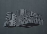 Modernist Facades for New Nations (Proposition 1) by Sahil Naik contemporary artwork painting, works on paper
