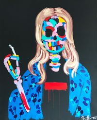 Smoking Kate by Bradley Theodore contemporary artwork painting, works on paper