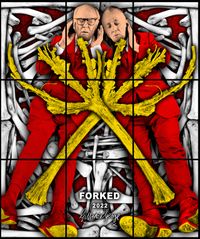 FORKED by Gilbert & George contemporary artwork mixed media