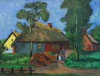 Altes Haus by Hermann Max Pechstein contemporary artwork painting, works on paper