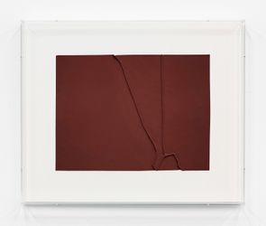 Florian Pumhösl, Untitled (Study for Warped Relief) (2020–2021). Acrylic on lead. 33 x 43 cm. Courtesy Galerie Buchholz, Berlin.