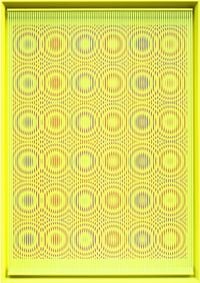 Yellow rain by Alberto Biasi contemporary artwork mixed media