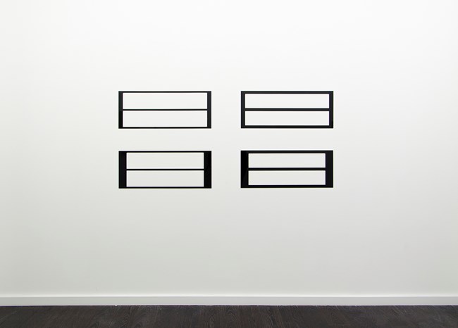 Reflective Editor, Set of Four:  Two Horizontal Rectangular Holes, Parallel Pattern, Horizontal Division by Douglas Allsop contemporary artwork