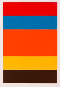 Red, Blue, Orange, Yellow, Black by John Nixon contemporary artwork painting
