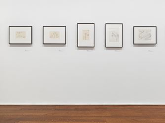 Exhibition view: Eva Hesse, Forms Larger and Bolder: EVA HESSE DRAWINGS from the Allen Memorial Art Museum at Oberlin College, Hauser & Wirth, 69th Street, New York (5 September–19 October 2019). © The Estate of Eva Hesse. Courtesy Hauser & Wirth. Photo: Genevieve Hanson.