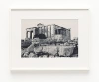 Erechtheion. Western façade. Sacred olive, karyatids and old temple of Athena Polias in foreground by James Welling contemporary artwork photography