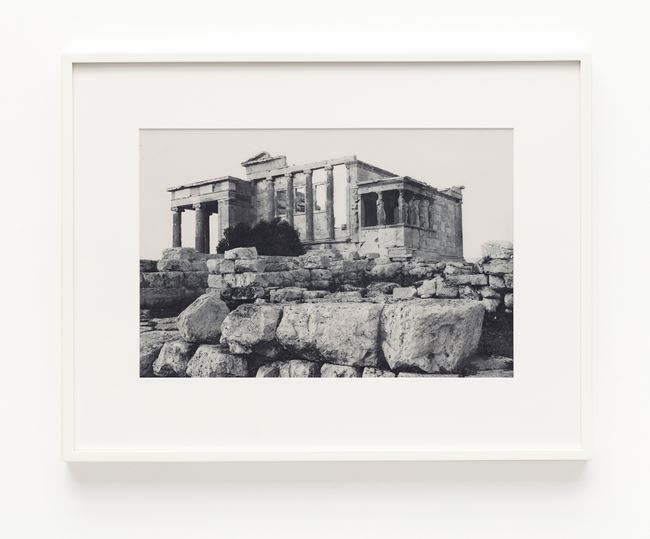 Erechtheion. Western façade. Sacred olive, karyatids and old temple of Athena Polias in foreground by James Welling contemporary artwork