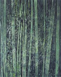Alice Valenti, Green branches (2022). Oil on panel. 25.5 x 20.3 x 2.3 cm. Courtesy Galerie Buchholz, Cologne.