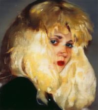 Girl with yellow wig by Johannes Kahrs contemporary artwork painting