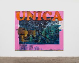 Olivia van Kuiken, Unica (2023). Oil on canvas. 198.1 x 243.8 cm. Courtesy the artist and Château Shatto, Los Angeles.Image from:Olivia van Kuiken's Linguistic PaintingRead Advisory PerspectiveFollow ArtistEnquire