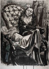 Nursing by Paula Rego contemporary artwork painting, works on paper, drawing
