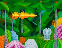 Lovers in a Jungle by Jung Kangja contemporary artwork painting