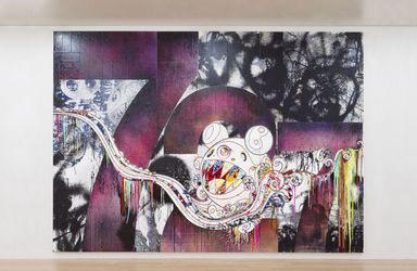Takashi Murakami, 727 NYC (2023). Acrylic paint and aerosol on canvas mounted on aluminium frame. 300 x 450cm. ©2022 Takashi Murakami/KaikaiKiki Co.,Ltd.AllRightsReserved.