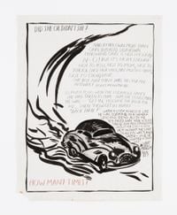 No Title (Did she or...) by Raymond Pettibon contemporary artwork painting, works on paper, drawing