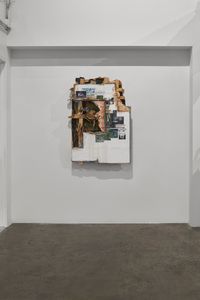 Studio Wall Fragment with Stain and Bird's Nest (The Covid Diaries Series) by Valerie Hegarty contemporary artwork sculpture