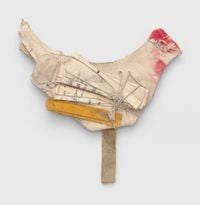 Untitled (rooster construction) by James Castle contemporary artwork works on paper