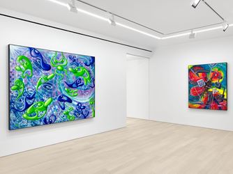 Exhibition view: Kenny Scharf, DystopianPainting, Almine Rech, New York (10 September–28 October 2020). Courtesy the Artist and Almine Rech. Photo: Dan Bradica.