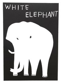 White Elephant by David Shrigley contemporary artwork print