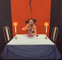 Solitude by Michael Kvium contemporary artwork painting