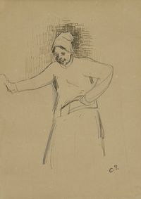 Peasant woman by Camille Pissarro contemporary artwork works on paper, drawing