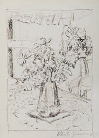 Vase avec fleurs by Alberto Giacometti contemporary artwork painting, works on paper, drawing