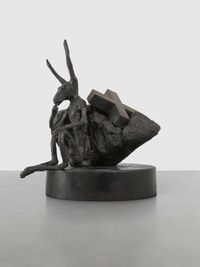 Thinker @ Rock Cross by Barry Flanagan contemporary artwork sculpture