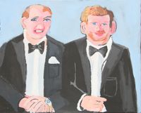 William and Harry (565–22) by Vincent Namatjira contemporary artwork painting, works on paper