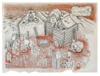 Swarm of Sacrifice by Hardeep Pandhal contemporary artwork works on paper, drawing