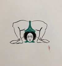 Bend Drawing 5 by Hayv Kahraman contemporary artwork painting, works on paper
