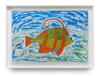 Orange-striped fish II by Pacita Abad contemporary artwork painting, textile