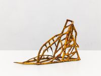 Yellow Hunched Sculptures by Li Jingxiong contemporary artwork works on paper, sculpture