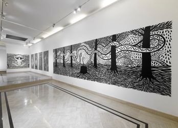 Exhibition view: Daiara Tukano, Kihtimori: Creation Memories, Richard Saltoun Gallery, Rome (8 November–22 December 2023). Courtesy the Artist and Richard Saltoun Gallery, Rome.