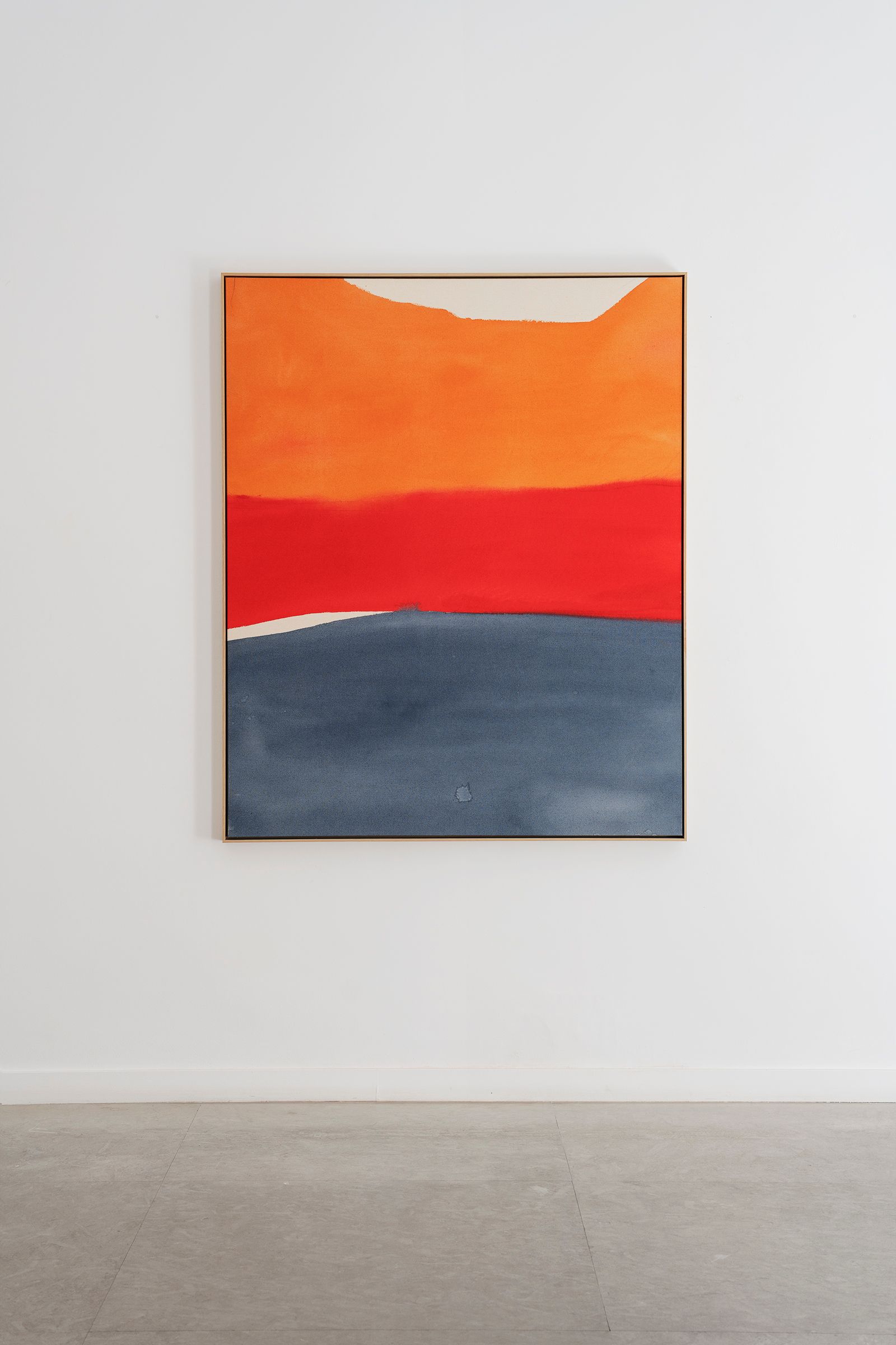 Orange, red, blue, 2024 by Emeca, Acrylic on cotton, 160 x 130 cm 