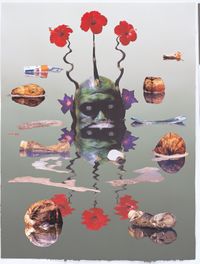 Green Reflecting Head Version No.2 by Ashley Bickerton contemporary artwork mixed media