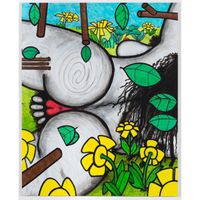 In the Flowers (Saturday) by Carroll Dunham contemporary artwork painting, mixed media