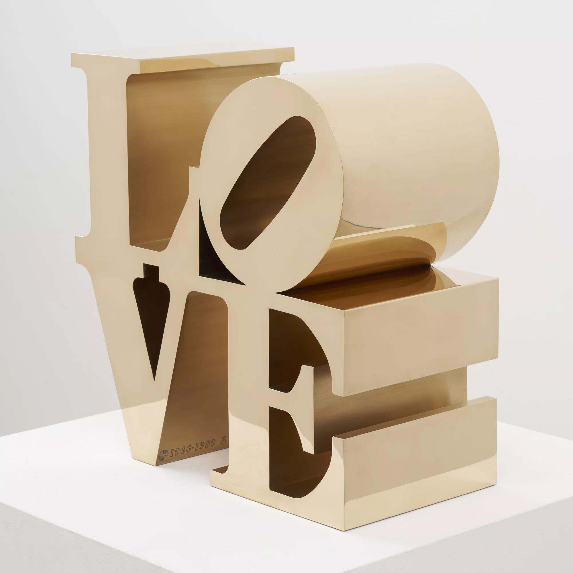 LOVE, 1966–1999 by Robert Indiana, Polished bronze, 45.7 x 45.7 x
