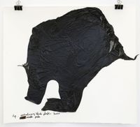 undeclining black plastic lever visible paste by Robert Hood contemporary artwork works on paper