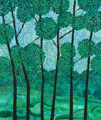 Six Trees by Sally Ross contemporary artwork painting, works on paper, sculpture