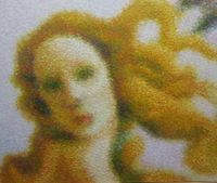 After Sandro Botticelli (Detail - The Birth of Venus) by Roldan Manok Ventura contemporary artwork painting