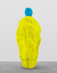 blue yellow monk by Ugo Rondinone contemporary artwork sculpture