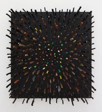 Colored Knives on Black by Farhad Moshiri contemporary artwork mixed media