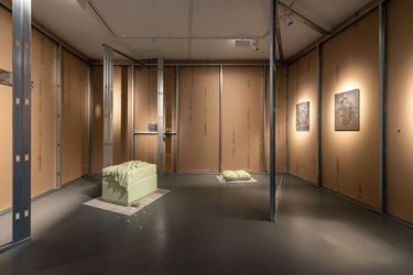 Exhibition Installation: Group Exhibition, things fall apart; the centre cannot hold, Tabula Rasa Gallery, London (30 November 2023–26 Jan 2024). Courtesy the Artist, Tabula Rasa Gallery, London, and Kollektiv Collective. Photo: Gillies Adamson Semple.